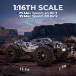 BEZGAR HP163S Fast RC Cars for Adults MAX 68KPH | 1/16 Scale Brushless RC Trucks 4x4 Offroad Waterproof | Hobby Grade High Speed Monster Truck | All Terrain Electric Remote Control Car for Boys