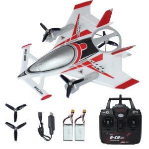 FLYCOLOR QIDI 570 RC Airplane 2.4Gh 6CH RC Glider Fixed Wing Aircraft 3 Flight Models Brushless RC Helicopters Vertical Takeoff RC Glider (Red)