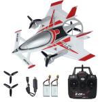 FLYCOLOR QIDI 570 RC Airplane 2.4Gh 6CH RC Glider Fixed Wing Aircraft 3 Flight Models Brushless RC Helicopters Vertical Takeoff RC Glider (Red)