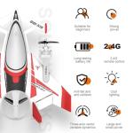 FLYCOLOR QIDI 570 RC Airplane 2.4Gh 6CH RC Glider Fixed Wing Aircraft 3 Flight Models Brushless RC Helicopters Vertical Takeoff RC Glider (Red)