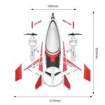 FLYCOLOR QIDI 570 RC Airplane 2.4Gh 6CH RC Glider Fixed Wing Aircraft 3 Flight Models Brushless RC Helicopters Vertical Takeoff RC Glider (Red)
