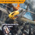 Volantexrc Brushless RC Planes for Adults, 4 Channel RTF P-51 Mustang RC Airplane Fighter, 6-Axis Gyro, 3 Flight Modes, One-Key Aerobatic, Wingspan 500mm Fuselage 396mm, Suitable for Expert Pilot