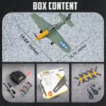 Volantexrc Brushless RC Planes for Adults, 4 Channel RTF P-51 Mustang RC Airplane Fighter, 6-Axis Gyro, 3 Flight Modes, One-Key Aerobatic, Wingspan 500mm Fuselage 396mm, Suitable for Expert Pilot