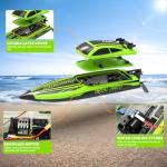 volantexrc Brushless RC Boats for Adults, 30+MPH Fast Remote Control Boat with 2 Rechargeable Batteries for Lakes, 30+ Mins Full Proportional Boats High Speed RC Boat for Adults (79705 Green)