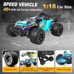 TWIKOMI 1:18 Scale All-Terrain RC Car for Adults - 40+KM/H High Speed 4WD Off-Road Remote Control Truck with 2 Rechargeable Batteries, 2.4GHz Electric Toy Vehicle Gift for Teens and 14+ (1:18 Scale)