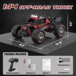 Scientoy 1:14 Remote Control Car, 30+KM/H High Speed All Terrain RC Cars for Boys Age 8-12, 2.4 GHz Off-Road RC Truck, Ideal Gifts for Adults Kids with 2 Rechargeable Batteries