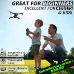 Buvnatep Foldable FPV Drone with 1080P Camera, RC Mini Drone for Kids and Adults, 2 Batteries, Carrying Case, Gesture Control, Altitude Hold, One-Key Launch/Landing, and 3D Flip Function