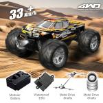 XUERENTECH 1:16 Scale All Terrain RC Car, 36 KPH High Speed 4WD Electric Vehicle with 2.4 GHz Remote Control, 4X4 Waterproof Off-Road Truck with Two Module Batteries