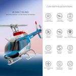 Ssccgym C138Pro 206 Remote Controlled Helicopter for Adults Beginners RC Heli Aileronless 6CH 6-Axis Gyroscope Air Pressure Hold Optical Flow Position Fly Upside Down 3D Rolling RTF 2Batteries