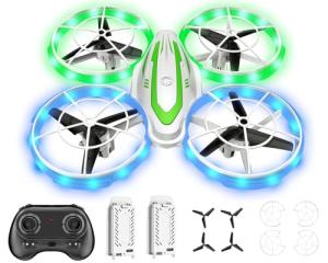 Mini Drone for Kids Beginners, RC Quadcopter Drone with Colorful Light, One Key Start, Altitude Hold, Headless Mode, 3D Flips, Indoor RC Helicopter Toy for Boys and Girls
