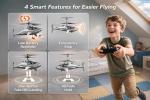 DEERC RC Helicopter for Kids, Remote Control Helicopter, Unique Design Shark Toy Helicopter with 26 Mins Flight (2 Batteries), LED Lights, Altitude Hold, Birthday Idea for Boys 8-12
