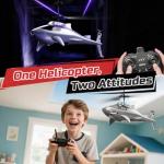 DEERC RC Helicopter for Kids, Remote Control Helicopter, Unique Design Shark Toy Helicopter with 26 Mins Flight (2 Batteries), LED Lights, Altitude Hold, Birthday Idea for Boys 8-12
