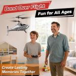 DEERC RC Helicopter for Kids, Remote Control Helicopter, Unique Design Shark Toy Helicopter with 26 Mins Flight (2 Batteries), LED Lights, Altitude Hold, Birthday Idea for Boys 8-12