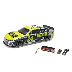 Losi 1/12 NASCAR RC Race Car William Byron No. 24 2025 Raptor Chevrolet ZL1 2S AWD Brushed On-Road Battery & Charger Included Black LOS1122524