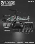 LM19-E Black Hawk RC Helicopter, 2.4GHz Remote Control Helicopter with 10 Launchable Missiles, LED Light, Altitude Hold, One-Key Take Off, Indoor Friendly, Army Toys for Birthday(2 Batteries)