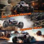 SIMREX 1/16 Scale Hobby RC Car, 36 KPH High-Speed 4WD RC Truck, 2.4 GHz Remote Control Car, All-Terrain Electric Vehicle, 4X4 Remote Contral Moster Truck for Kids and Adults