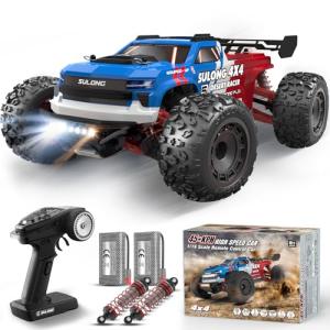 Scientoy 1/16 RC Cars 45 KPH, 4WD All Terrain High Speed Remote Control Car, Offroad RC Truck with 2 Rechargeable Batteries, 60 Mins Runtime, 2.4GHz Fast RC Cars for Adults, Kids and Boys Gifts