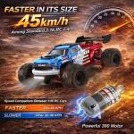 Scientoy 1/16 RC Cars 45 KPH, 4WD All Terrain High Speed Remote Control Car, Offroad RC Truck with 2 Rechargeable Batteries, 60 Mins Runtime, 2.4GHz Fast RC Cars for Adults, Kids and Boys Gifts