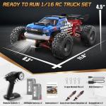 Scientoy 1/16 RC Cars 45 KPH, 4WD All Terrain High Speed Remote Control Car, Offroad RC Truck with 2 Rechargeable Batteries, 60 Mins Runtime, 2.4GHz Fast RC Cars for Adults, Kids and Boys Gifts