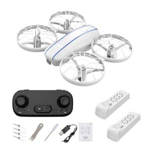 RC Drone for Kids and Beginner, Small RC Quadcopter with Lights and 3D Flip, Altitude Hold, Headless Mode, Propeller Full Protect, Easy to Fly Toys Drone for Kids Boys and Girls Gift (White)