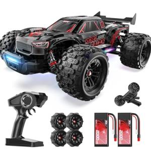 DEERC 1/14 Fast Brushless RC Car for Adults, Max 46+ mph Off-Road Truck, 4WD Waterproof RC, High Speed Remote Control Car, 2 * 3S Lipo, All Terrain RC Truggy for Snow, Sand & Mud