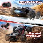 DEERC 1/14 Fast Brushless RC Car for Adults, Max 46+ mph Off-Road Truck, 4WD Waterproof RC, High Speed Remote Control Car, 2 * 3S Lipo, All Terrain RC Truggy for Snow, Sand & Mud