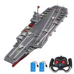Hylukon RC Boats, 2.4G Remote Control Warship Battleship Aircraft Carrier for Adults and Teens, 20KMH High Speed Remote Control Militaryship DIY Battleship for Pool & Lake (2 Batteries)