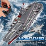 Hylukon RC Boats, 2.4G Remote Control Warship Battleship Aircraft Carrier for Adults and Teens, 20KMH High Speed Remote Control Militaryship DIY Battleship for Pool & Lake (2 Batteries)
