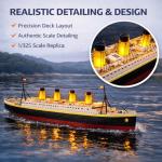 Liberty Imports 1/325 Scale RC Titanic Boat 32 Inch Remote Control Grand Cruise Ship with LED Lights, 2.4GHz RTR Electric RC Boat for Pool Lake Ocean, Large Model Ship for Adults Collectors