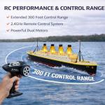 Liberty Imports 1/325 Scale RC Titanic Boat 32 Inch Remote Control Grand Cruise Ship with LED Lights, 2.4GHz RTR Electric RC Boat for Pool Lake Ocean, Large Model Ship for Adults Collectors