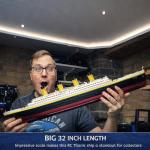 Liberty Imports 1/325 Scale RC Titanic Boat 32 Inch Remote Control Grand Cruise Ship with LED Lights, 2.4GHz RTR Electric RC Boat for Pool Lake Ocean, Large Model Ship for Adults Collectors