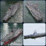 Hylukon RC Boats, 2.4G Remote Control Warship Battleship Aircraft Carrier for Adults and Teens, 20KMH High Speed Remote Control Militaryship DIY Battleship for Pool & Lake (2 Batteries)