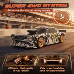 VoleRusher RC [4WD Edition 1/43 Scale Mini RC Drift Car, Toys for Age 8-14 Old Birthday Gifts, High Speed Racing Micro Small with Full Proportional RTR 2.4GHz Remote 2 Tire Sets 8 Cones - Camouflage