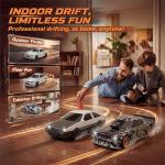 VoleRusher RC [4WD Edition 1/43 Scale Mini RC Drift Car, Toys for Age 8-14 Old Birthday Gifts, High Speed Racing Micro Small with Full Proportional RTR 2.4GHz Remote 2 Tire Sets 8 Cones - Camouflage