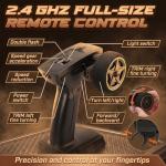 VoleRusher RC [4WD Edition 1/43 Scale Mini RC Drift Car, Toys for Age 8-14 Old Birthday Gifts, High Speed Racing Micro Small with Full Proportional RTR 2.4GHz Remote 2 Tire Sets 8 Cones - Camouflage