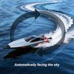Ssccgym 22.8" Inches UDI018 Large RC Speed Boat 2.4G 4WD 40-45km/h Remote Control Brushless Watercraft for 14y+ Hobby Adults (Grey 1-Batteries)