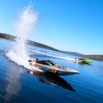 Ssccgym 22.8" Inches UDI018 Large RC Speed Boat 2.4G 4WD 40-45km/h Remote Control Brushless Watercraft for 14y+ Hobby Adults (Grey 1-Batteries)