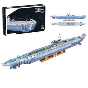 Miabrixbrix Military Submarine Model Building Kit for Adults, WW2 U-Boat Sets with 6172 Pcs, RC Submarine Toy, Army Battleship Building Block Sets, Collectible Home Decor