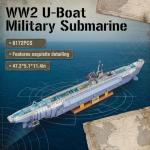 Miabrixbrix Military Submarine Model Building Kit for Adults, WW2 U-Boat Sets with 6172 Pcs, RC Submarine Toy, Army Battleship Building Block Sets, Collectible Home Decor