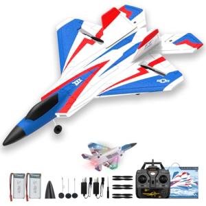 CKYSCHN F22 Remote Control Airplane 4 Channel with Lights | 2.4G Fighter RC Plane with 3 Flight Modes for Beginners - RTF RC Airplane for Adults 37 Minutes Flight Time