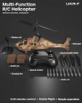 LMRC RC Helicopter with Missiles, 2.4GHz Remote Control Army Helicopter for Beginners & Adults, Military Helicopter, LED Lights, Altitude Hold, One-Key Take Off, Gift for Military Fans (Brown)
