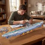 Miabrixbrix Military Submarine Model Building Kit for Adults, WW2 U-Boat Sets with 6172 Pcs, RC Submarine Toy, Army Battleship Building Block Sets, Collectible Home Decor