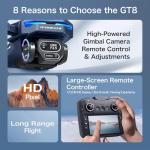 RC Drone with HD Camera 5 Inch LCD Screen Remote Controller, Professional Brushless Motor Drone Auto Return, Waypoints, Foldable Quadcopter with 2 Batteries & Portable Case for Beginners and Adults