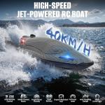 Aka Supaku Rc Boat,12 inch Big Remote Control Boats with LED Light,40 KPH Fast RC Speed Boats with 2000mAh Battery Ideal Waterproof Toy Boats for Lakes & Pools & Salt Water Summer Toys for Adults