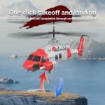 OBEST RC Helicopter LM19-E Black Hawk 3.5 Channel 2.4G - One-Key Takeoff/Landing, Emergency Stop, Altitude Hold & 3-Speed, 60M Range(Red & White)