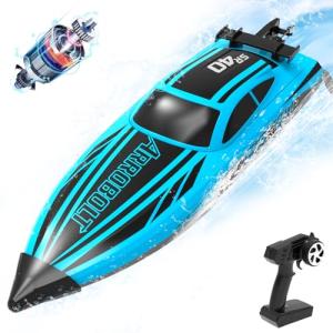 volantexrc Brushless RC Boats for Adults, 30+MPH Fast Remote Control Boat with 2 Rechargeable Batteries for Lakes, 30+ Mins Full Proportional Boats High Speed RC Boat for Adults (79705 Blue)