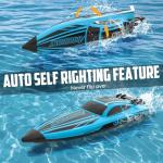 volantexrc Brushless RC Boats for Adults, 30+MPH Fast Remote Control Boat with 2 Rechargeable Batteries for Lakes, 30+ Mins Full Proportional Boats High Speed RC Boat for Adults (79705 Blue)