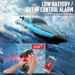 volantexrc Brushless RC Boats for Adults, 30+MPH Fast Remote Control Boat with 2 Rechargeable Batteries for Lakes, 30+ Mins Full Proportional Boats High Speed RC Boat for Adults (79705 Blue)