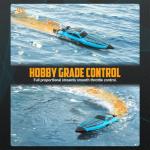 volantexrc Brushless RC Boats for Adults, 30+MPH Fast Remote Control Boat with 2 Rechargeable Batteries for Lakes, 30+ Mins Full Proportional Boats High Speed RC Boat for Adults (79705 Blue)