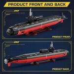 Miabrixbrix Military Building Block Sets for Adults: 1:125 Los Angeles Class Nuclear Submarine Model, RC Submarine Toy, WW2 Army USS Battleship & Military Vehicles Display Model 2750 PCS